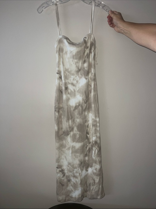 Zara Dresses & Skirts - Zara Beige and White Tie-Dye Slip Maxi Dress